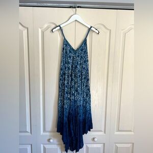 Floral Ombré Handkerchief Hem Dress - Small